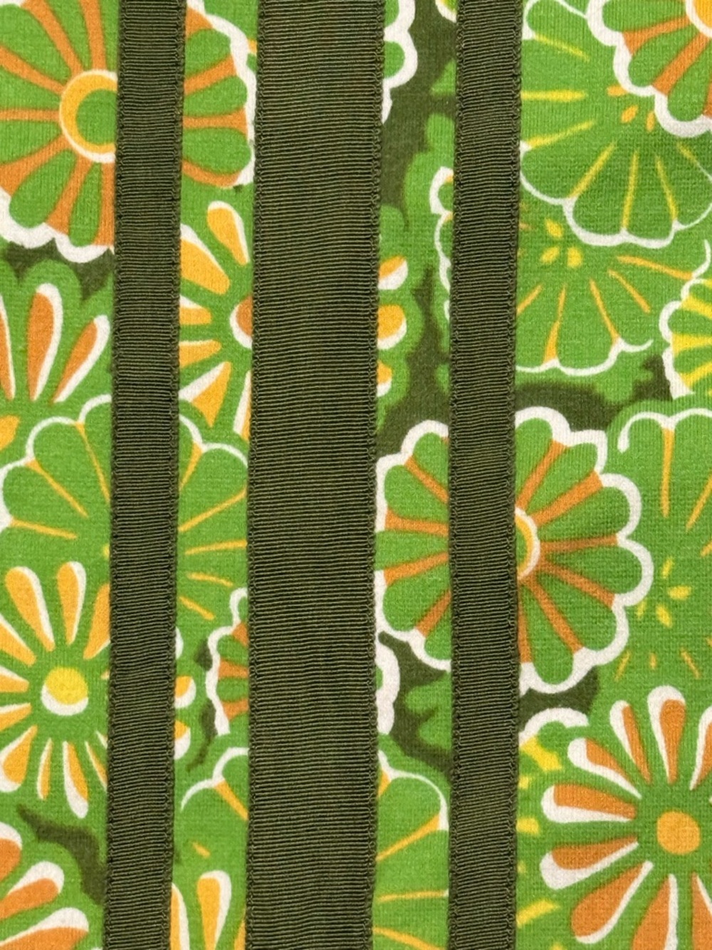 VTG Bob Mackie Wearable Art 70s Retro Floral Top - Green/Orange Flower Power 🌼 - Picture 4 of 4